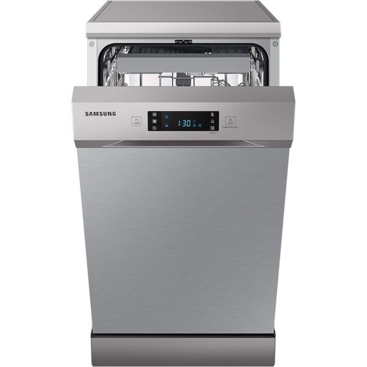 Masina de spalat vase Samsung DW50DG450FSRLE, 10 seturi, 6 programe, Hygiene Shield, Clasa D, 45 cm, Inox
