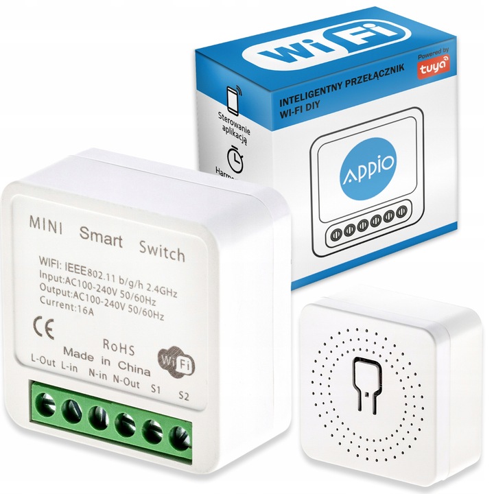 Modul WiFi inteligent pentru intrerupator si priza, DLED, control vocal, compatibil cu TUYA Smart Life, 16A, 40x40x20mm