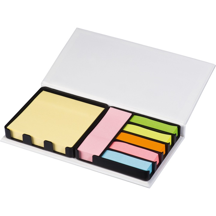 Amarillo öntapadós jegyzettömb, 90-90 sárga és rózsaszín jegyzetlap, 5 db 90 lapos jelzőcsíkkal
