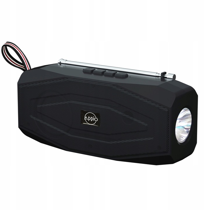 Boxa portabila cu radio Appio, IPX4, lanterna LED, Bluetooth, 10W, 17x5.3x7.8cm