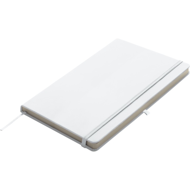Kiel A5 sima jegyzetfüzet, PU borítóval, 160 oldal, fehér