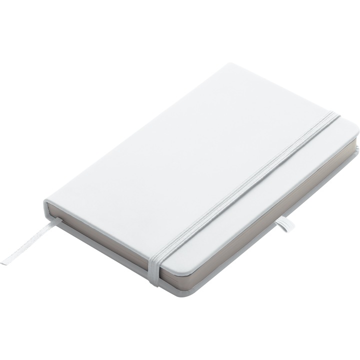 Lübeck A6 sima jegyzetfüzet, PU borítóval, 190 oldal, fehér