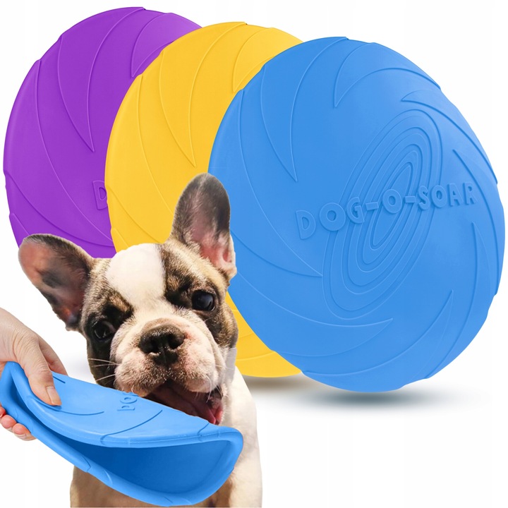 Set 3x Frisbee DLED, Latex, Multicolor, 22.5cm