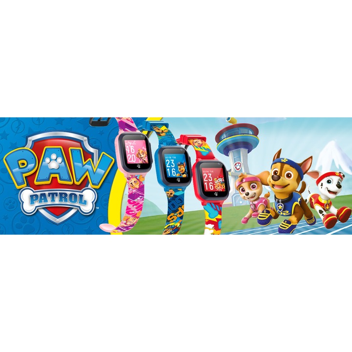 Ceas inteligent pentru copii, pentru baieti, PAW Patrol, BANDA, locatie LBS, SOS, camera la distanta, agenda telefonica, jocuri, lanterna, microfon, chat, ceas cu alarma, recompense, notificari, KW-60, Forever