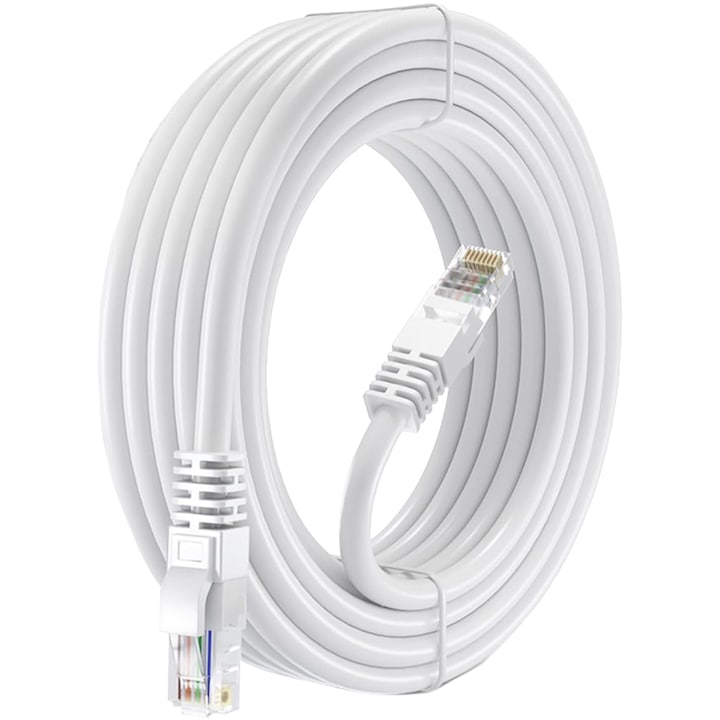 Мрежов кабел Yefound Cat6, 5m, UTP, 2xRJ45, бял
