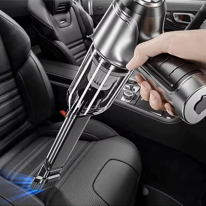 Akkus kézi autós porszívó újratölthető akkumulátorral, szívó és fúvó funkciókkal, szívóteljesítmény 11000 Pa, Roll Fast, 7.4V, 8A, csúcsteljesítmény 180W, HEPA szűrő, hordozható, autós, otthoni használatra, irodai