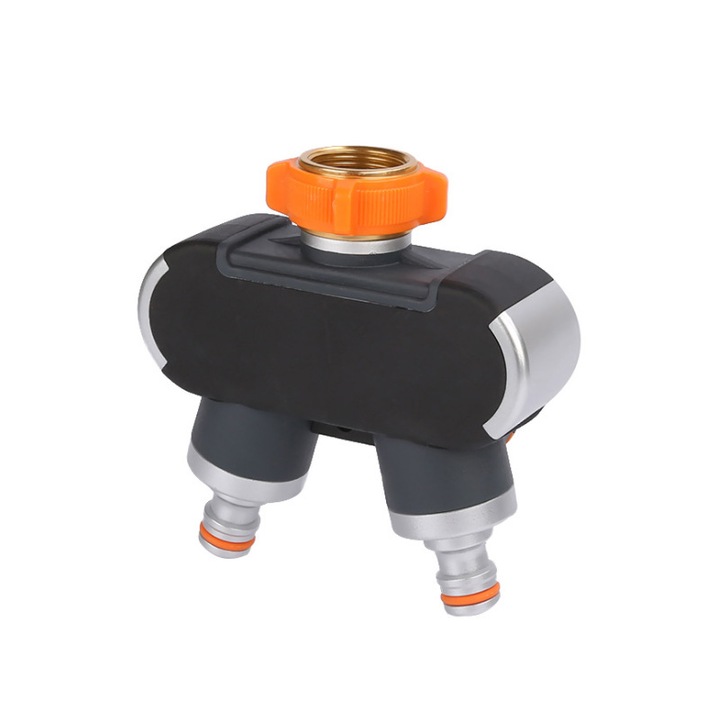 Distribuitor, adaptor robinet 3/4" si 1/2", ajustare debite, pentru udare gradina, 1 bucata