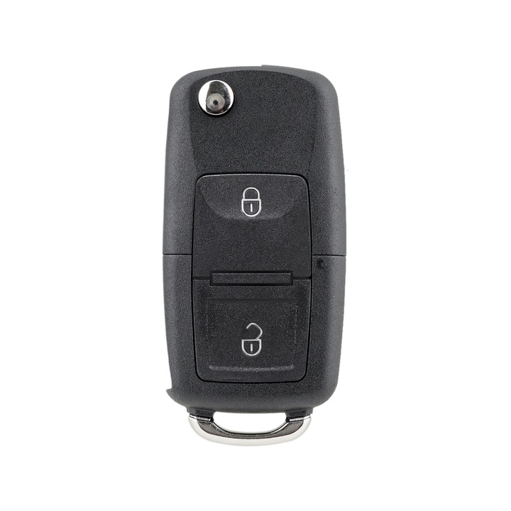 Корпус за автомобилен ключ с 2 бутона, съвместим Volkswagen VW Transporter T5 Golf MK4 Polo Bora Sharan Skoda Octavia Seat Alhambra Altea Leon Toledo черен