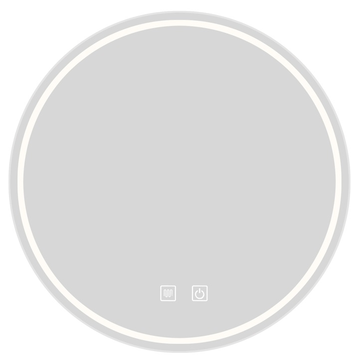 Oglinda baie Rotunda cu Led Toolight 90 cm Bas Crom