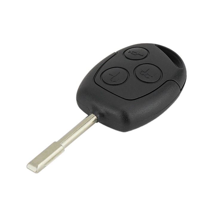 Carcasa cheie auto pentru Ford Mondeo Fiesta Focus Fusion C-Max Transit Connect 2006-2013 cu 3 butoane, lama FO21, negru