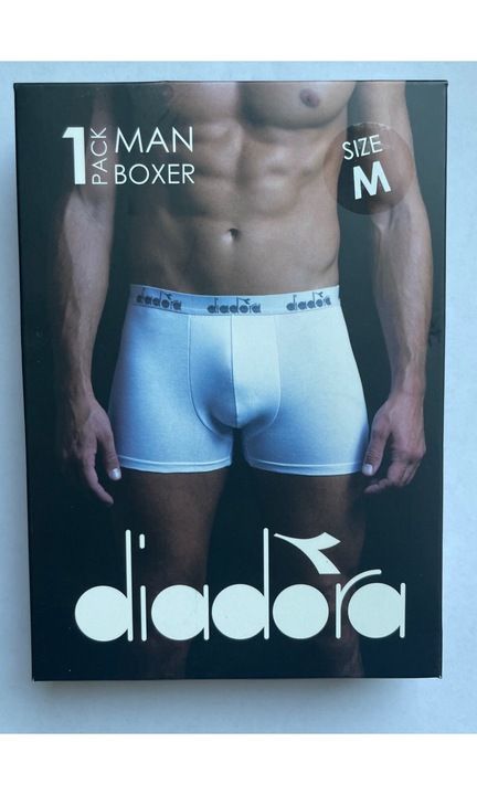 Diadora, boxeri cu banda logo, alb, Alb