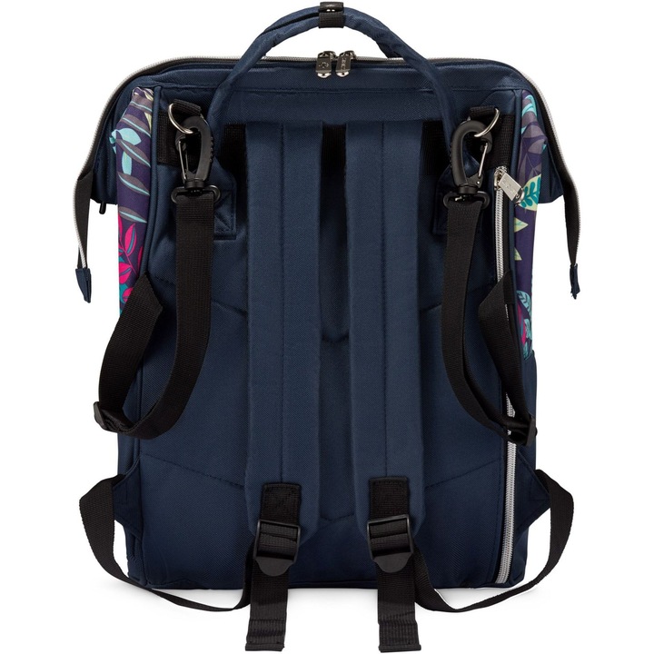 Geanta maternitate, Rucsac bebe, Zagatto, Multicolor, Pentru mamici si bebelusi, Geanta carucior dimensiuni 30x17x43 cm, Ghiozdan multifunctional de umar / mana, Impermeabila, Doua buzunare termice, ZG660