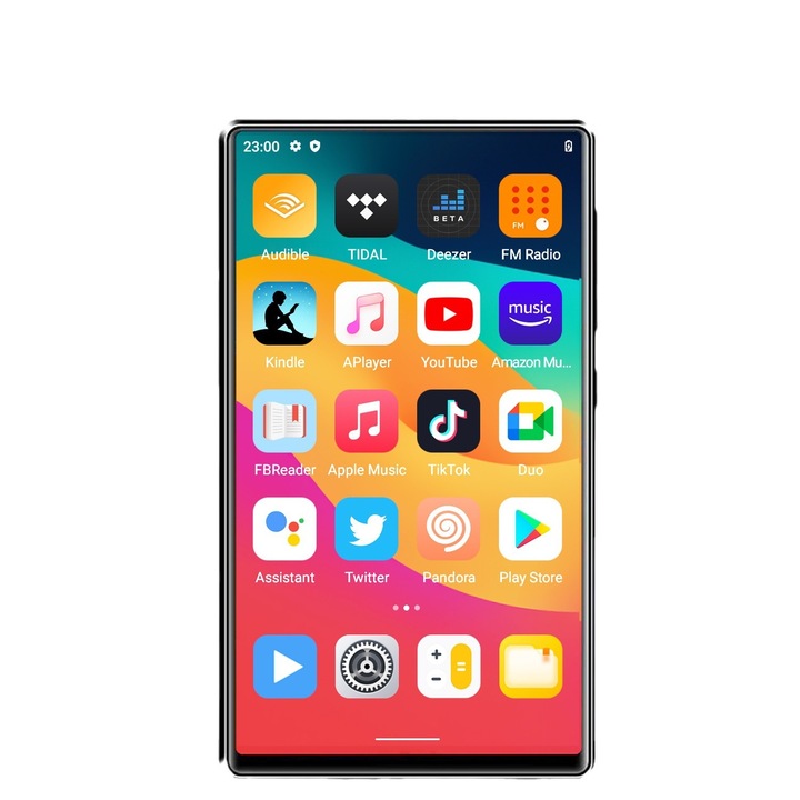 MP3 lejátszó, 5" IPS képernyő, HIFI hangminőség, WiFi/Bluetooth csatlakozás, 64G memória, 1080p HD, 2500mah akkumulátor, többfunkciós, fekete
