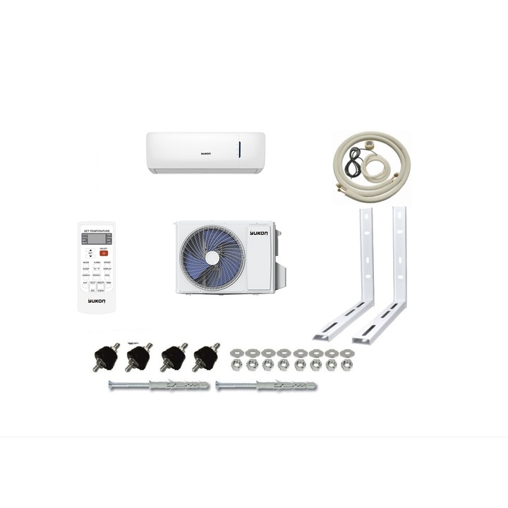 Aparat de aer conditionat Yukon 12000 BTU Inverter - KW12A1-I Wi-Fi inclus, kit complet montaj