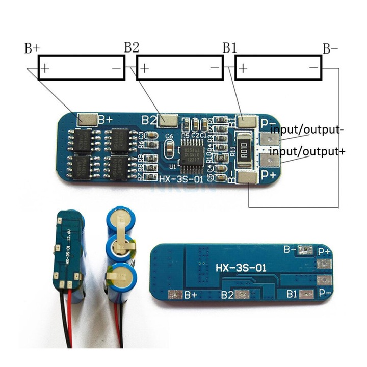 Батерия Keeppower, модел 3S BMS / PCB 4Mos - 1550 - 6A - 10, 8V, под и пренапрежение, Lithium-Ion, 10g