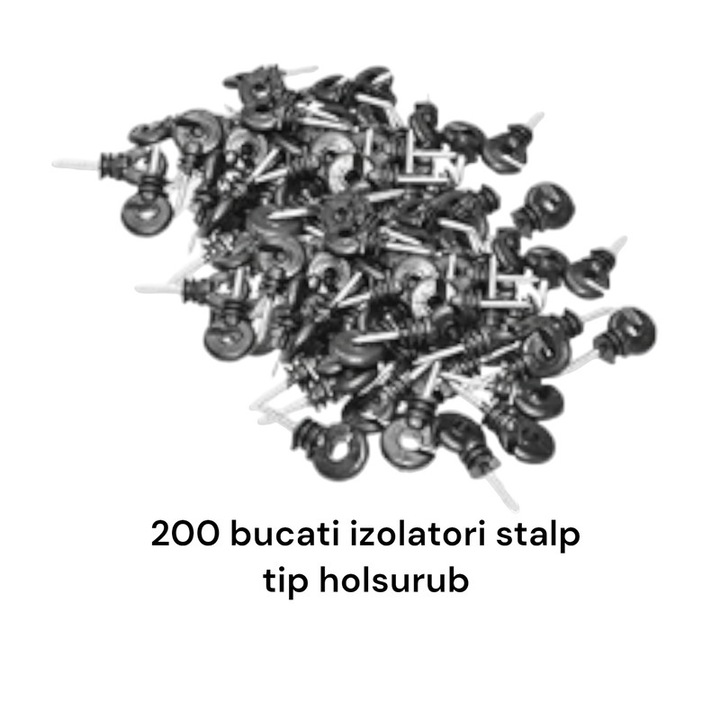 Set gard electric 3.5 Joule / 12V, 200 bucati izolatori stalpi, 2 bucati izolatori sistem acees, 1km liniar sarma, placute avertizare, Yupy®