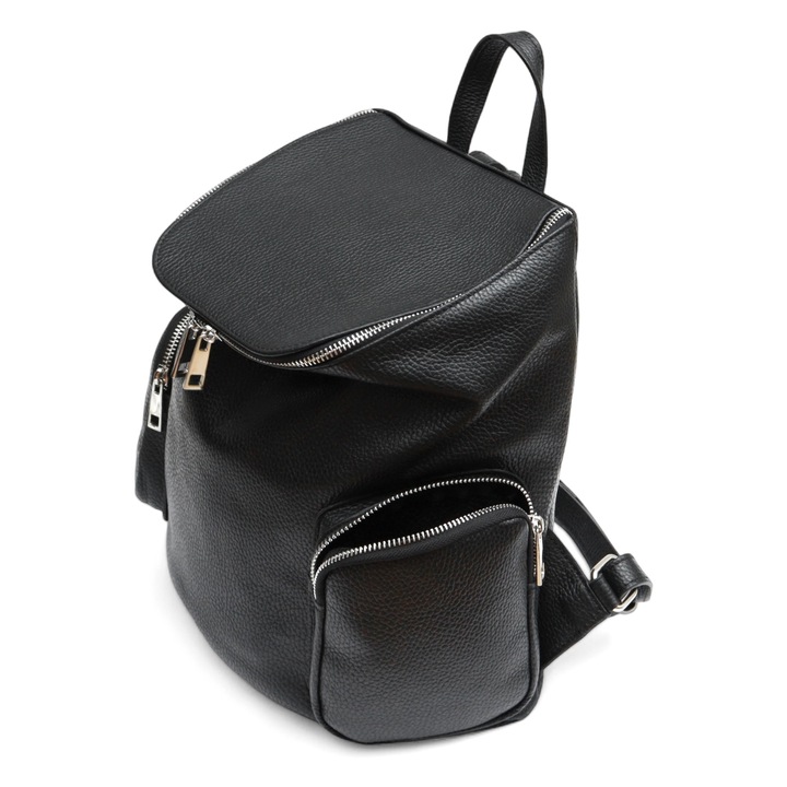 Дамска раница Tommaso-M от естествена кожа, черна