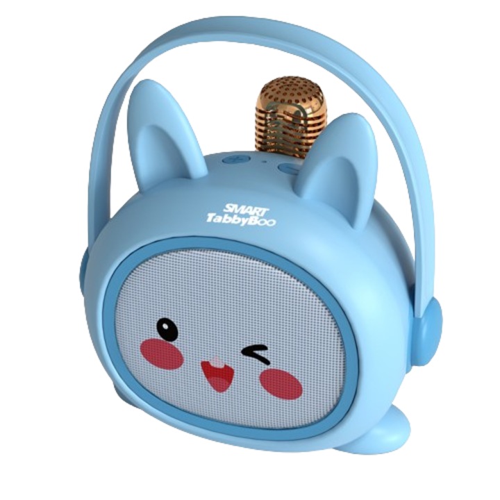 Детски караоке микрофон SMART TabbyBoo Poly, 8W, MP3 плейър, microSD карта, bluetooth, 4 гласови ефекта - син