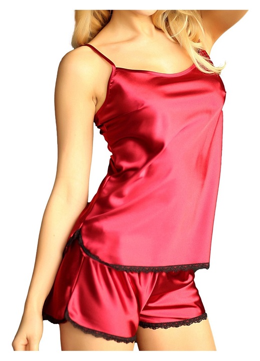 Set pijama din satin Kalimo, TOLEDO, Visiniu