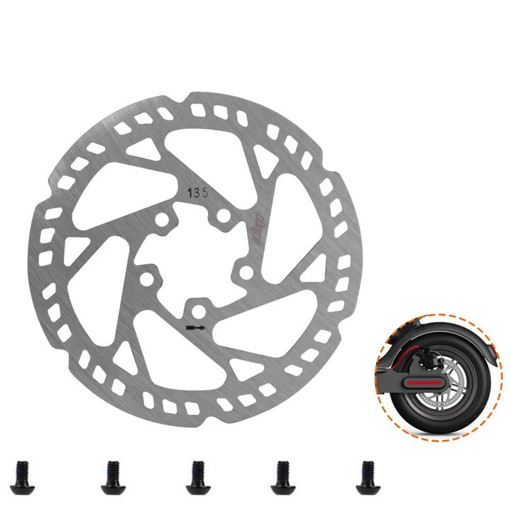 Disc frana ULIP 135mm cu 5 gauri + suruburi de montare pentru Xiaomi M365 PRO / PRO 2