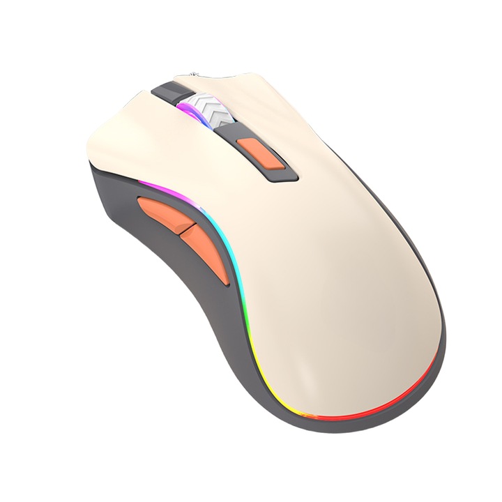 Mouse, Conectivitate Bluetooth/2.4G, Baterie 500mah, Design ergonomic, Efect de lumina orbitoare, Port tip C, 3 viteze DPI