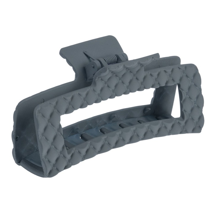 Női hajcsat, matt antracit, 12 cm, steppelt modell