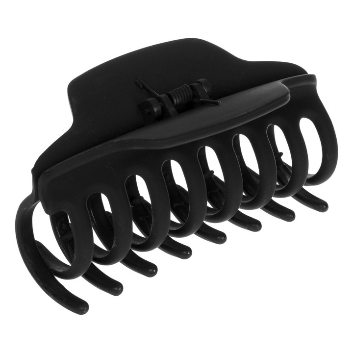 Clama de par Shopiens® pentru femei, mata de culoare neagra si model cleste, 10 cm