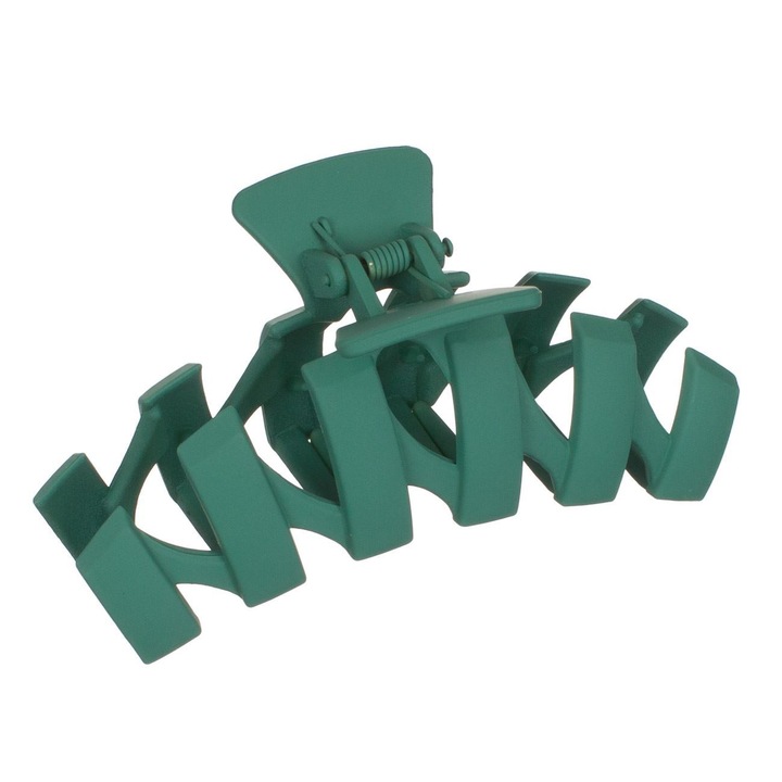 Matt zöld cikcakk hajcsat nőknek 11cm