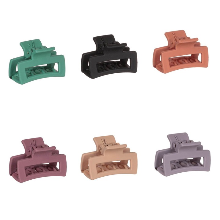 Комплект шноли за коса, многоцветни, дължина 4 см, 6 бр