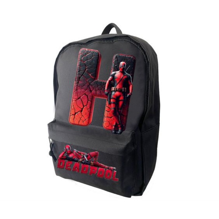 Fekete táska, személyre szabott Deadpool, méret 42 x 14 x 30 - 0 cm, H betű