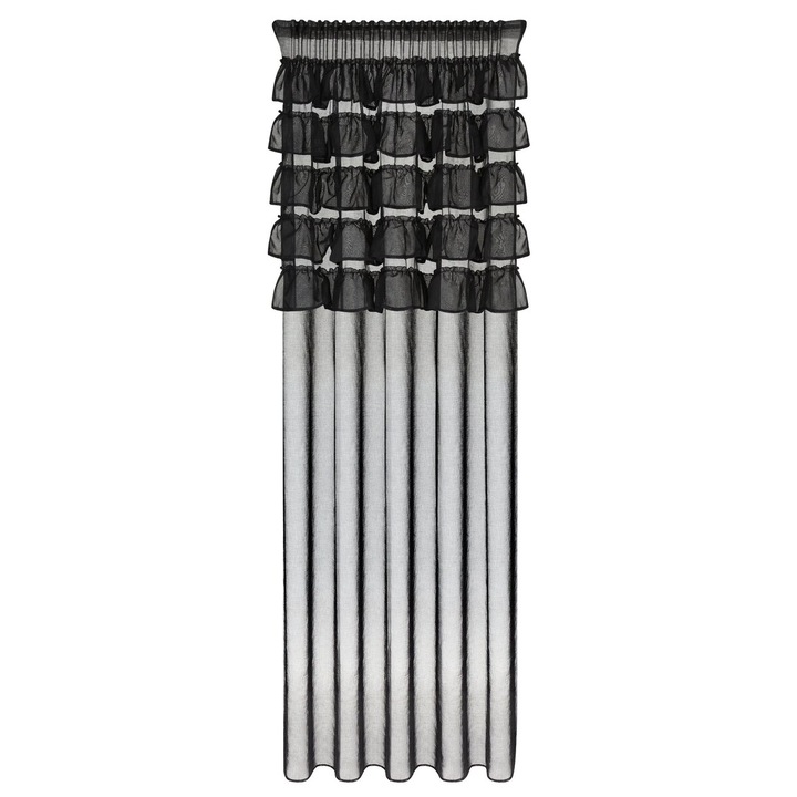 Завеса AURA 140 x 270 см, черна, реджанса, еврофирани