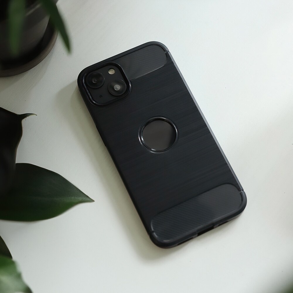 Husa de Protectie Compatibila cu APPLE iPhone 15 PRO MAX, Silicon, Rezistenta la socurilor, Negru Carbon