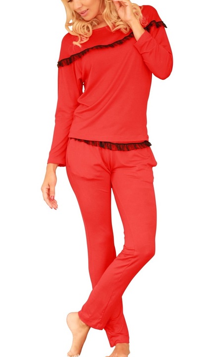Pijama din vascoza Kalimo, CALPE, Rosu