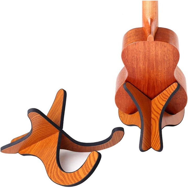 Suport portabil din lemn pentru chitara, Enforose, design X, protectie instrumente, pliabil