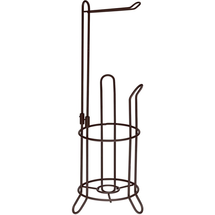 Стойка за тоалетна хартия, Enforose, компактен дизайн, стоманена конструкция, прахово боядисан, цвят акация