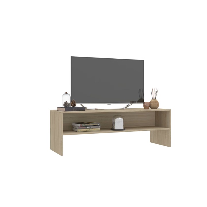 TV szekrény, Sonoma tölgy, 120 x 40 x 40 cm, 18 mm-es forgácslap, ellenálló szerkezet, nappali tároló, @MOBLETO