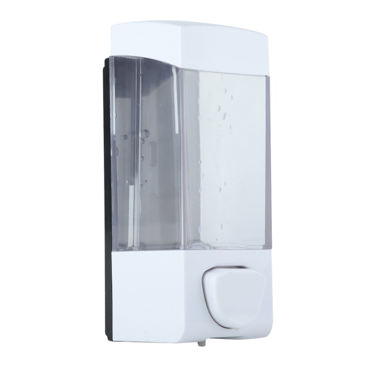 Folyékony szappan adagoló, 350ml, műanyag, fehér, falra szerelhető