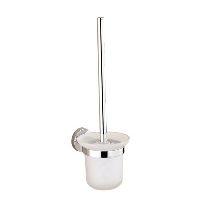 Suport perie WC, design ventilat, inox, montat pe perete