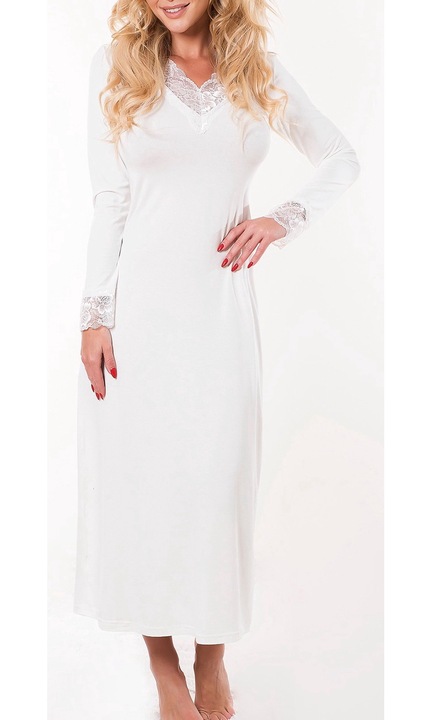 Camasa de noapte din vascoza Kalimo, CEYLON, Ecru