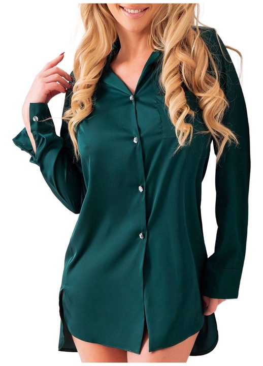 Camasa din satin Kalimo, CAREY, Verde