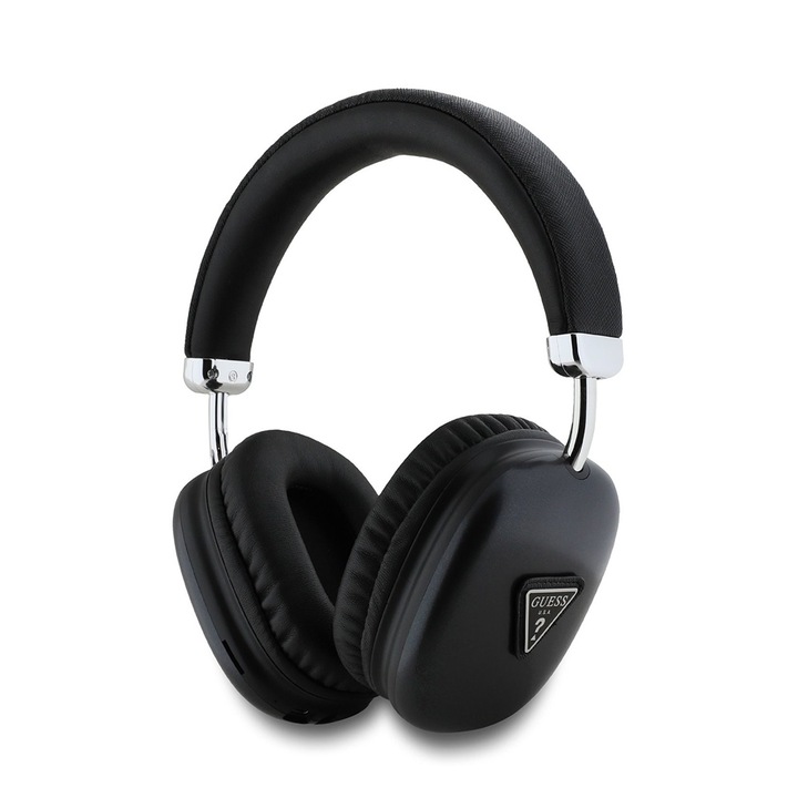 Guess Saffiano PU Leather Triangle Logo Vezeték nélküli Fejhallgató fekete