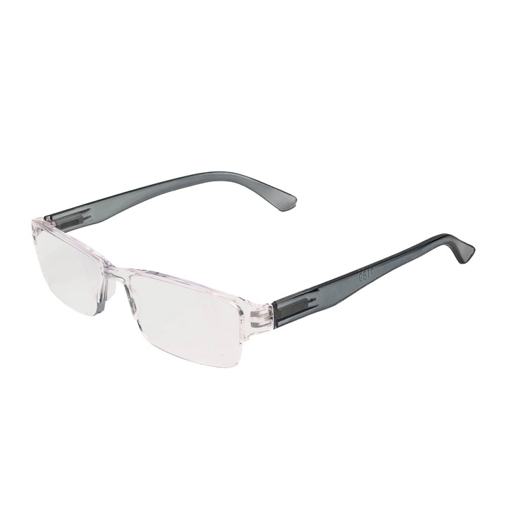 Ochelari de vedere cu lentile din plastic si balamale cu arcuri metalice +1.25, P0056 Transparent