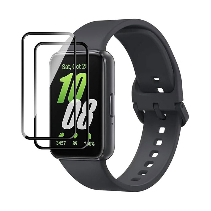 Set 2 Folii de protectie, pentru Samsung Galaxy Fit 3 protectie ecran, JENUOS®, Negru