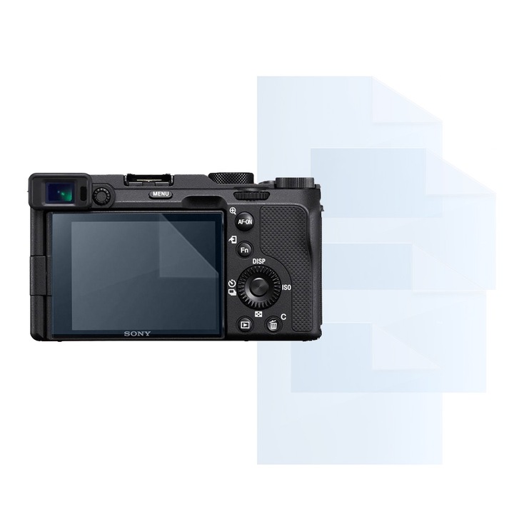 Filmkészlet Sony A7C-hez, FONIX LENS DEFENSE, 4 szilikon képernyőfólia, ütésálló, karcmentes, regenerálható, tartós, időjárásálló, átlátszó