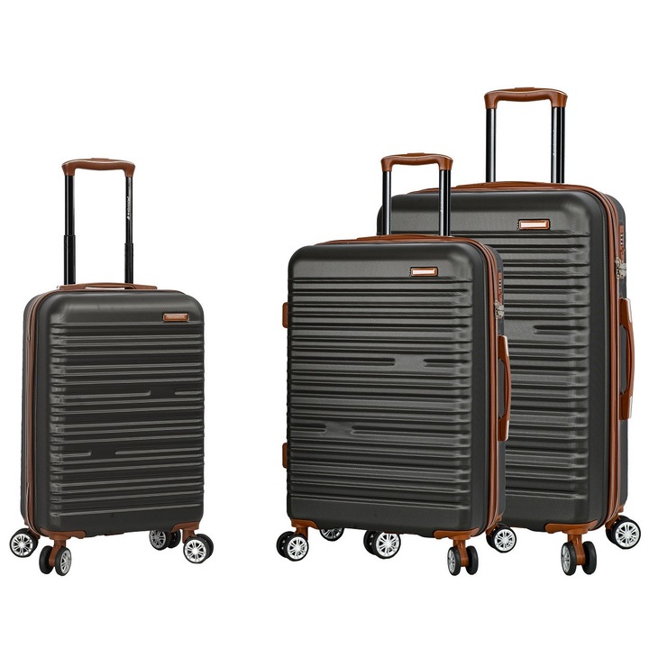 Set trolere Madisson SW33803, ABS, cifru, 4 roti duble, 3 piese, antracit