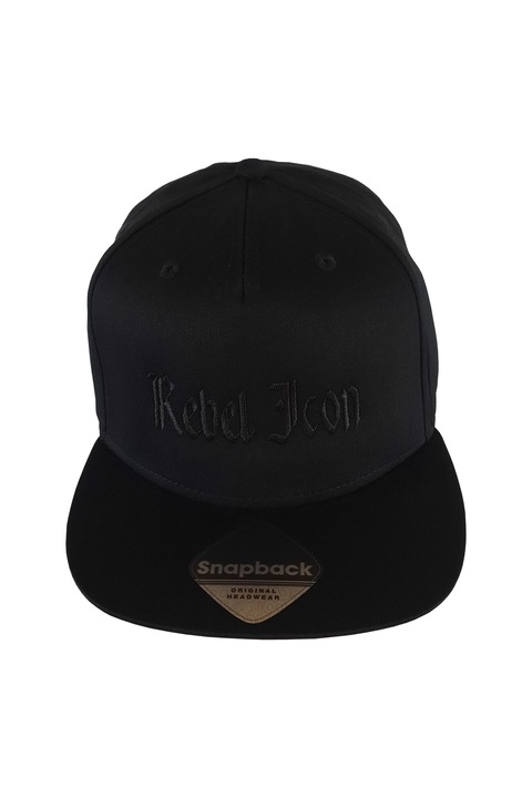 Sapca, Snapback Rapper Cap, unisex, brodata, Rebel Icon, bumbac, ajustabila, negru