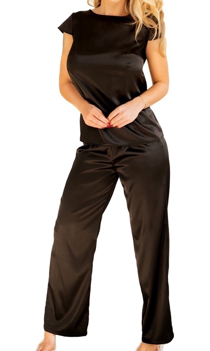 Set pijama din satin Kalimo, LOMBOK, Negru