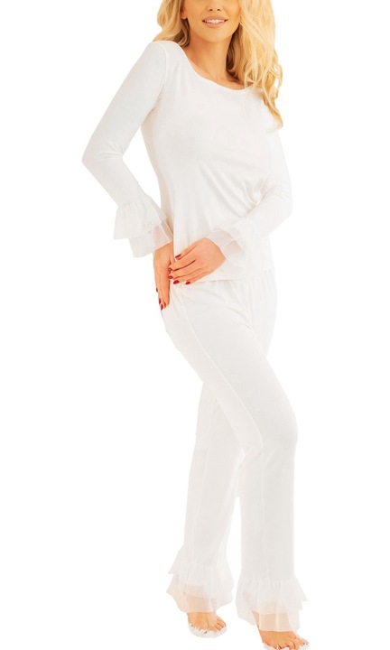 Set pijama din vascoza Kalimo , DIGUE, Ecru