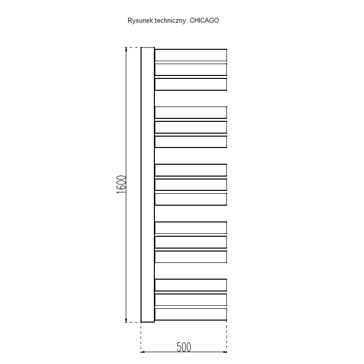 Radiator de baie Chicago H1600 L500 Negru - eMAG.ro
