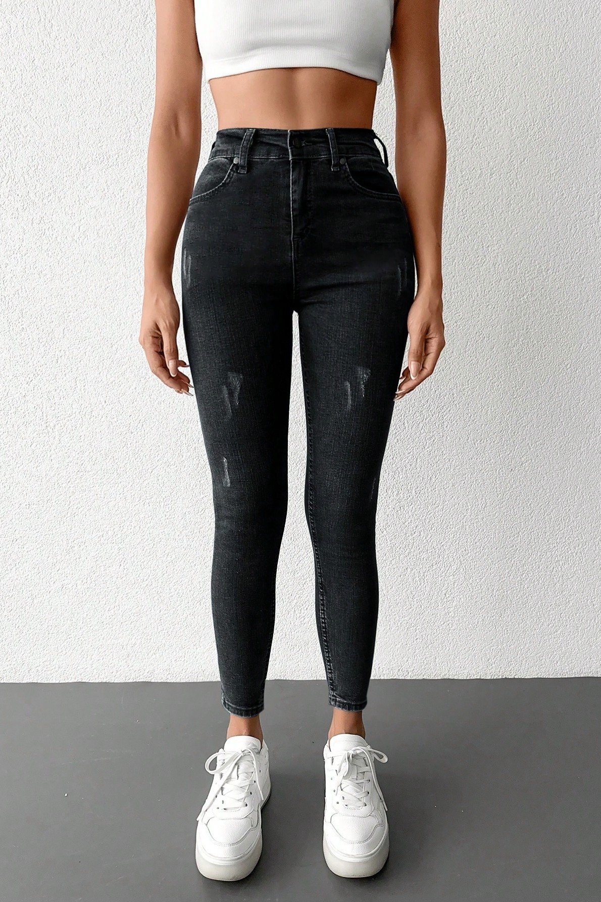 Sani Pass Mila High Rise Skinny Jeans Blugi Skinny Jeans Dama, Cu